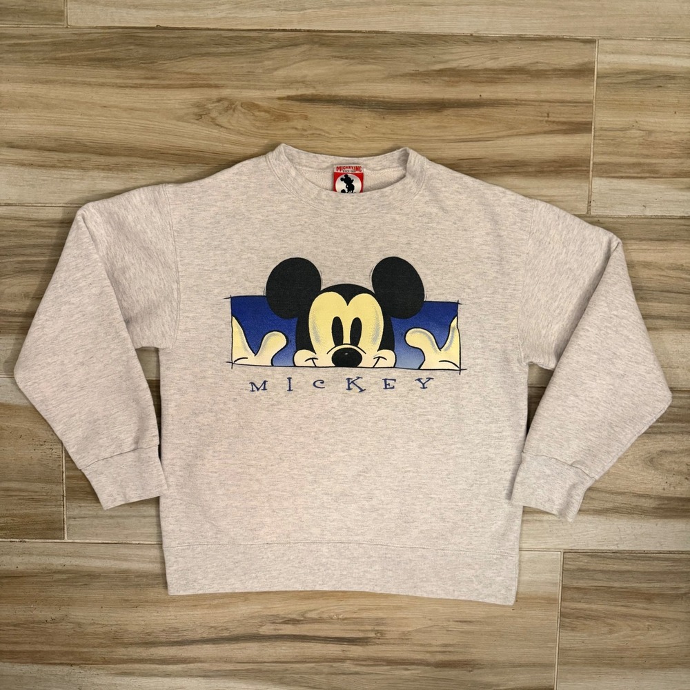 Vintage Mickey Inc Disney Parks Mickey Mouse Sweatshirt Heather Gray 90s‎ XL